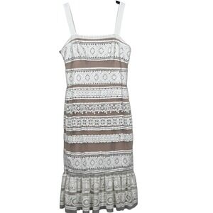 Dress The‎ Population White Embroidered Lace Mesh Midi Dress Bridal Shower